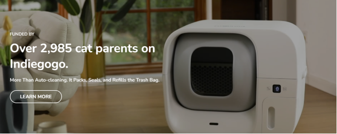 中国智能宠物品牌Furbulous靠自动打包猫砂盆成功出海，欧美市场众筹破纪录