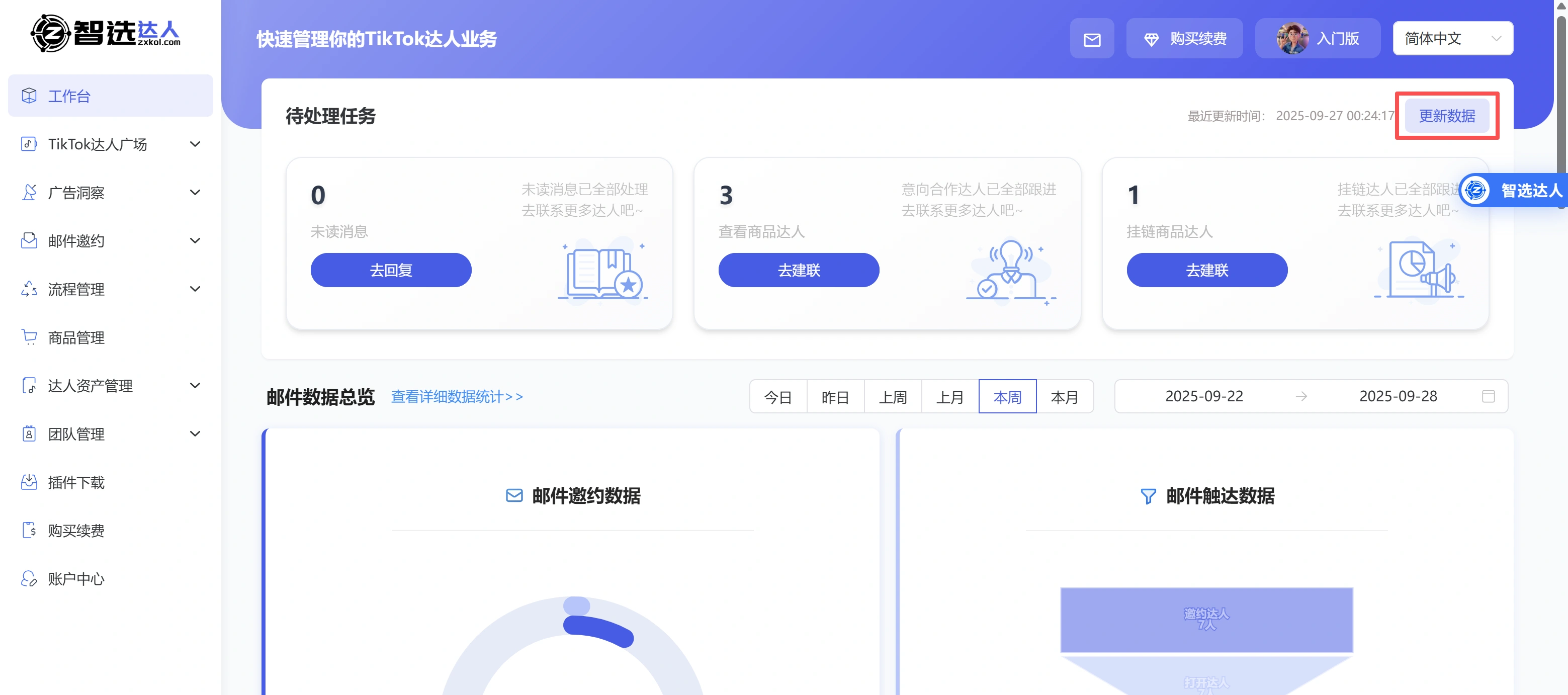 智选达人产品使用手册-专业的TikTok带货达人建联平台