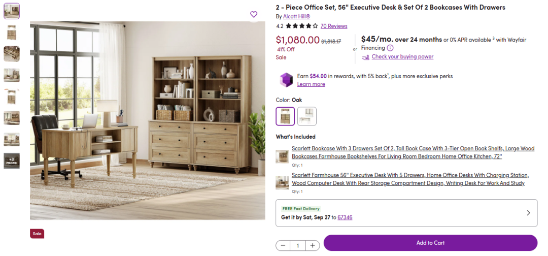 从书桌到文件柜：Wayfair平台93%份额的核心类目选品指南